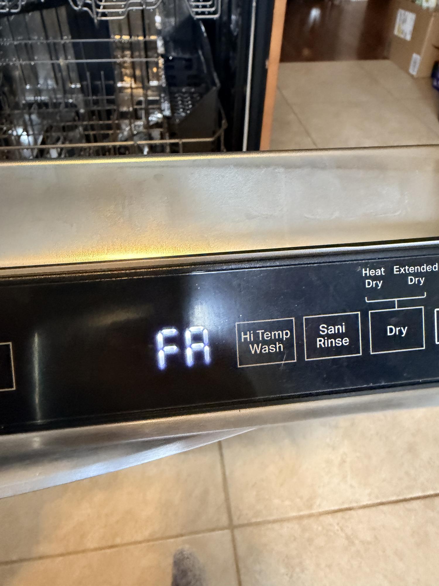 Samsung DW80K series dishwasher control panel